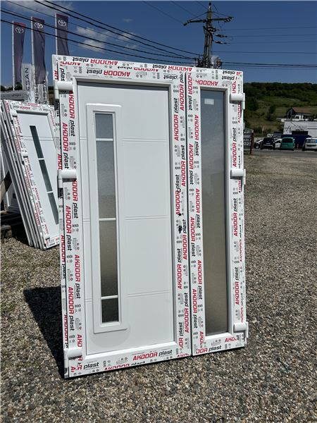 Ușă de intrare dublă cu panel decorativ  - Imaginea 4