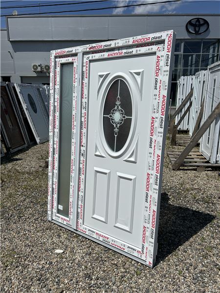 Ușă de intrare dublă cu panel decorativ  - Imaginea 2