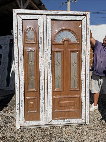 Ușă de intrare dublă cu panel decorativ  - Imaginea 2